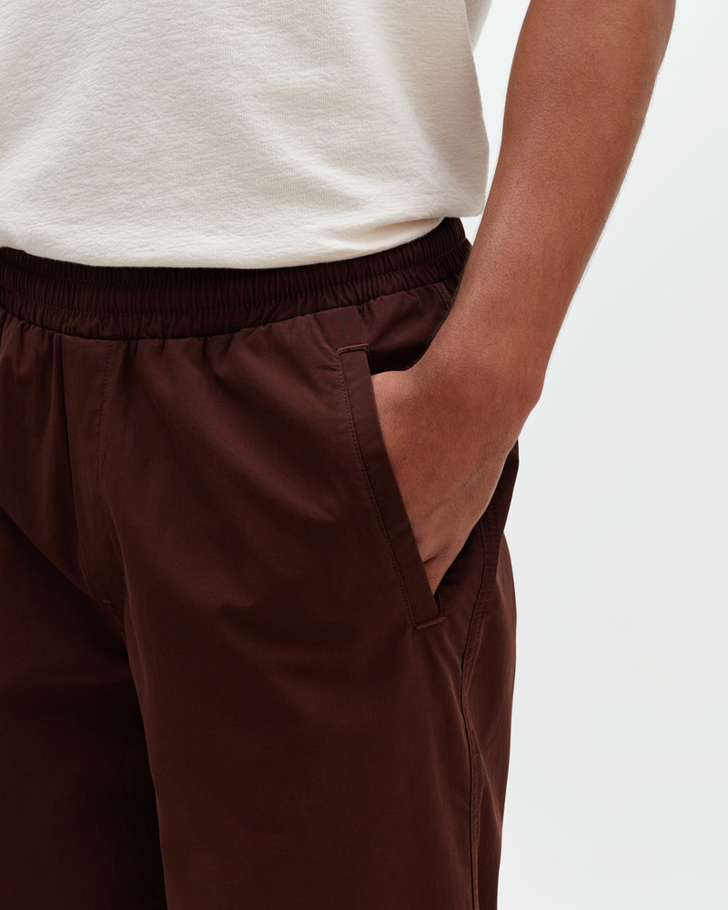 Tyne - Dark Brown Cotton Poplin Loose Fit Trousers 4