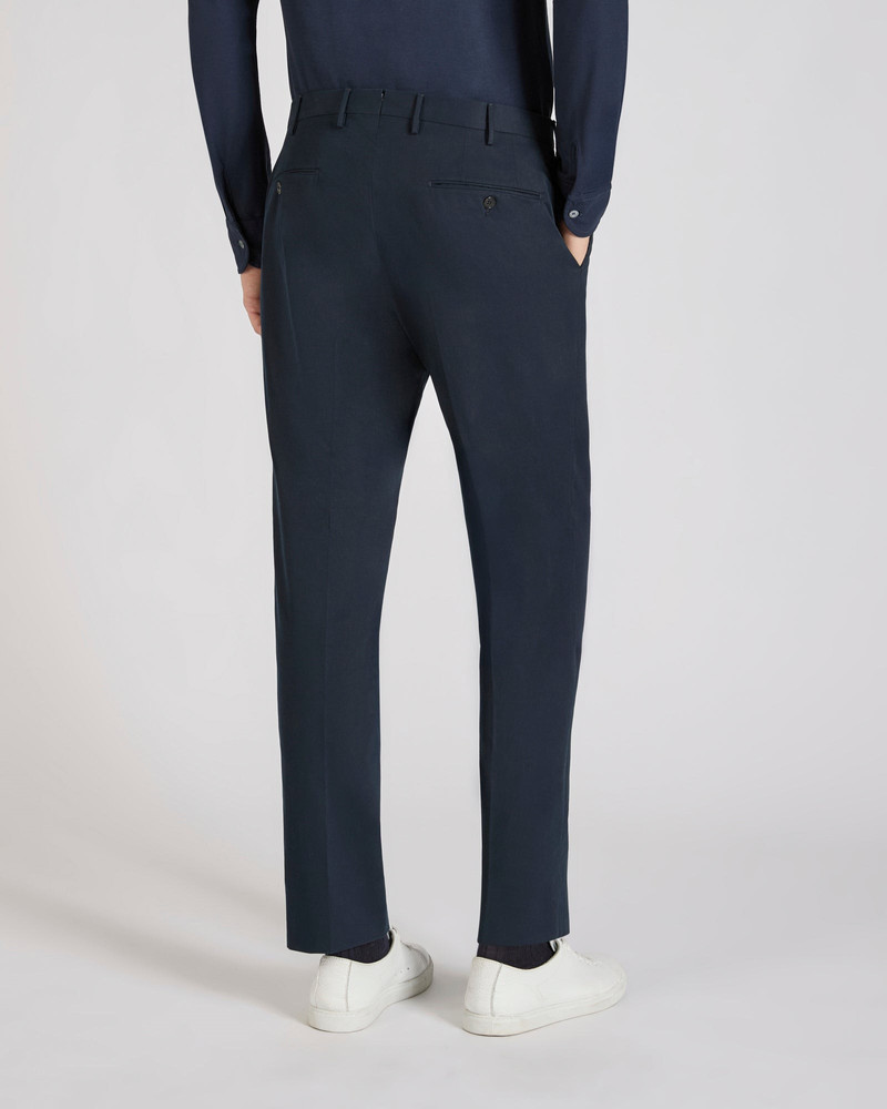 Regular fit cotton and cashmere trousers 3