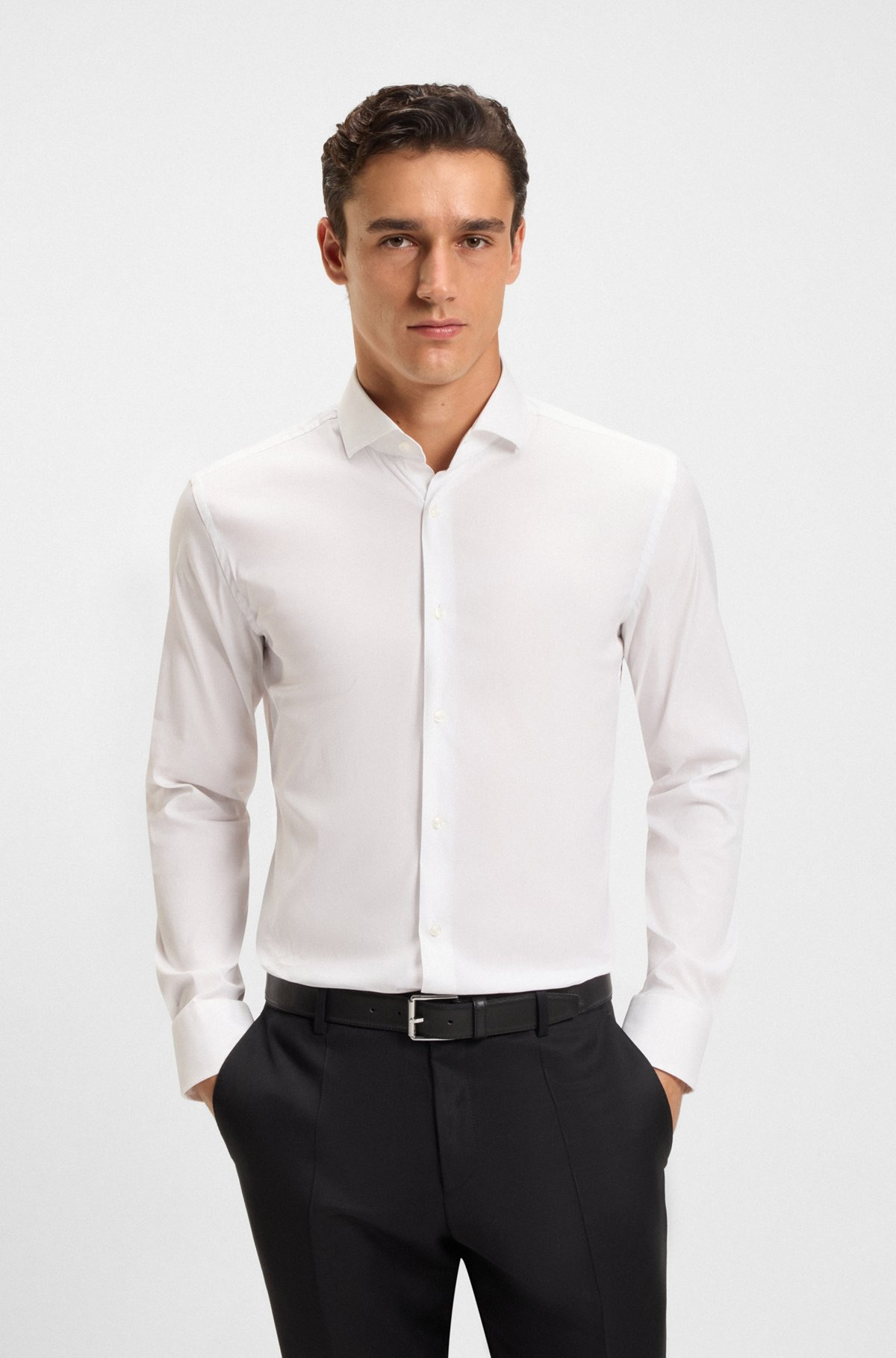 SLIM-FIT SHIRT IN EASY-IRON POPLIN - 2