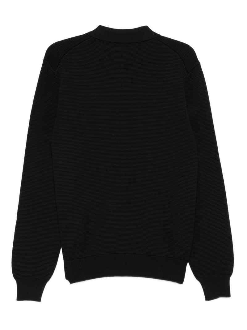 HUGO polo-collar zip-front sweater outlook