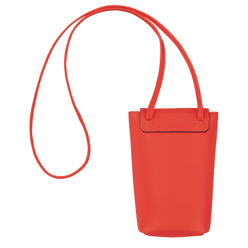 Le Pliage Xtra Phone case with leather lace Orange - Leather 4
