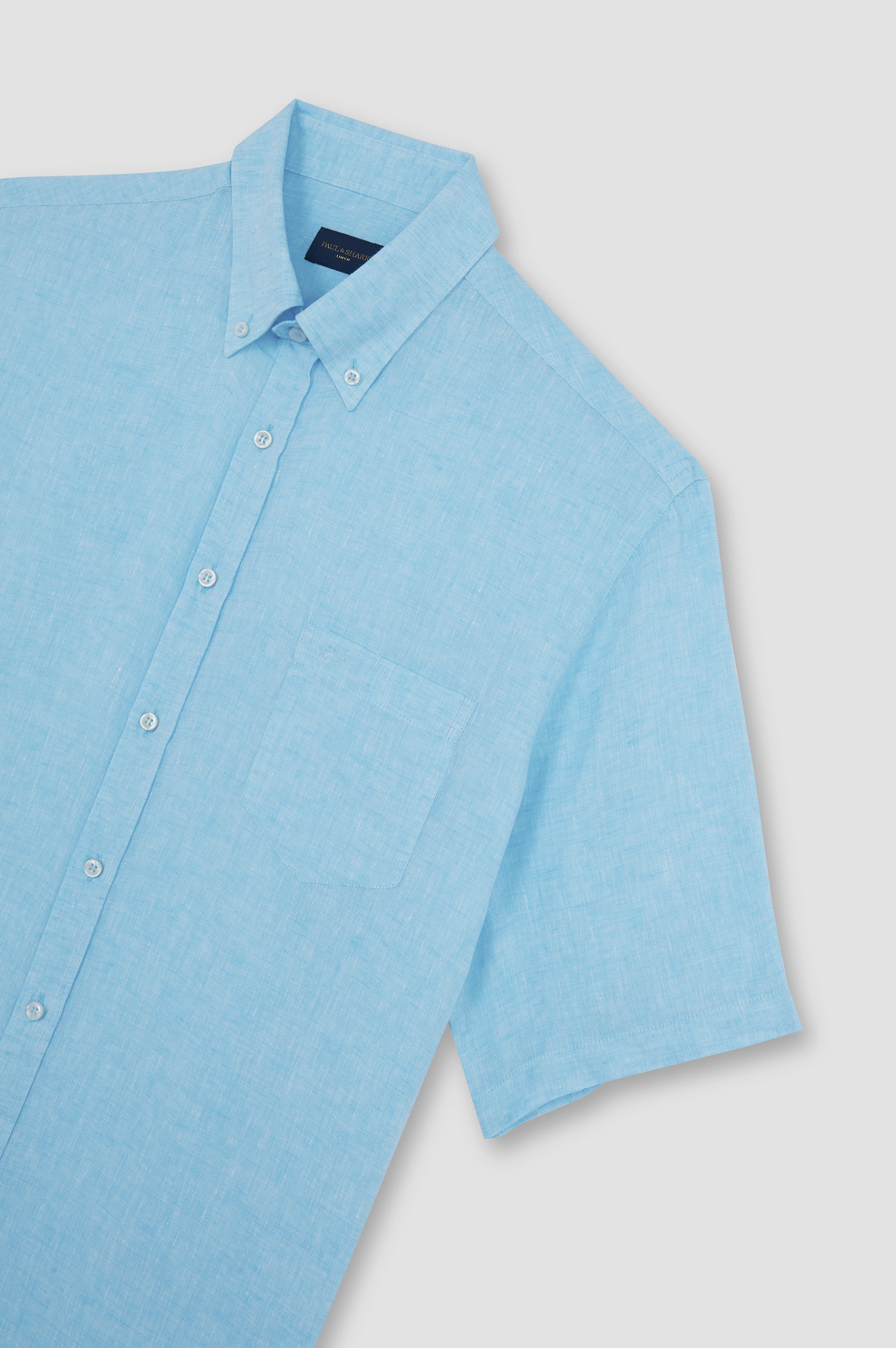 SHORT-SLEEVED LINEN SHIRT - 5