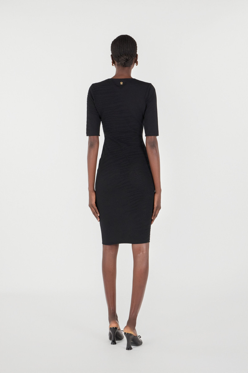 Midi Dress With White Tigress Openwork Detailing 4