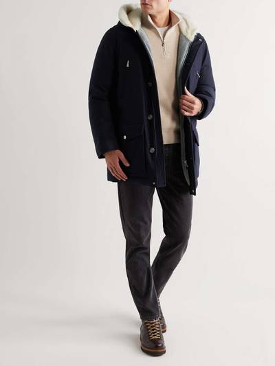 Brunello Cucinelli Shearling-Trimmed Wool, Silk and Cashmere-Blend Hooded Down Parka outlook