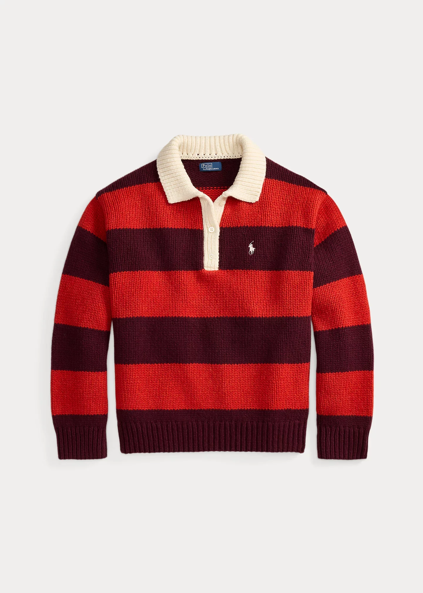 Striped Wool-Blend Rugby Sweater - 1
