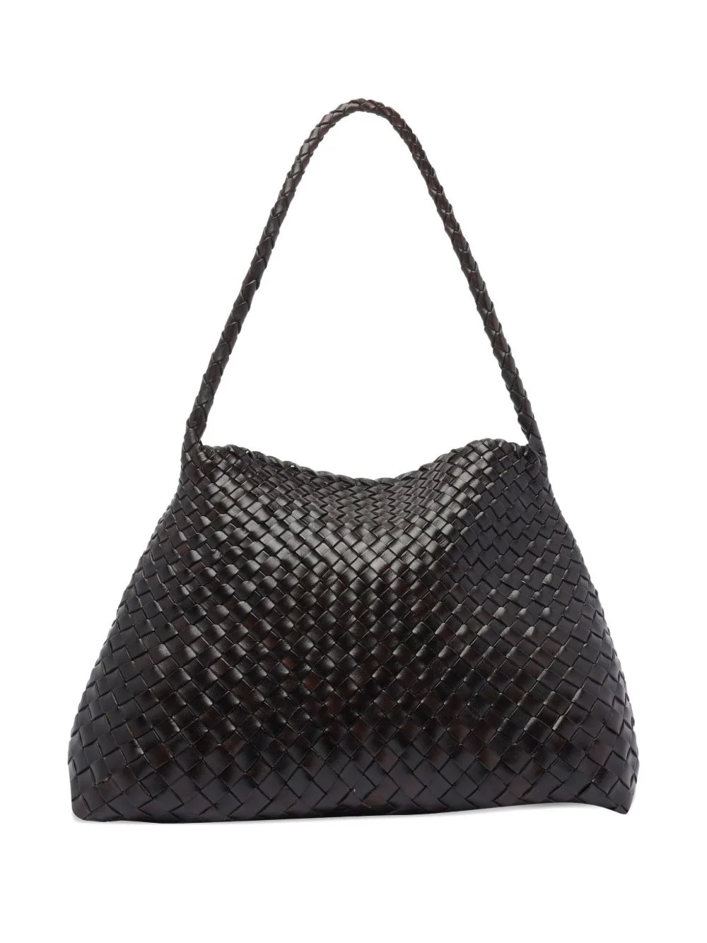 woven leather shoulder bag - 1