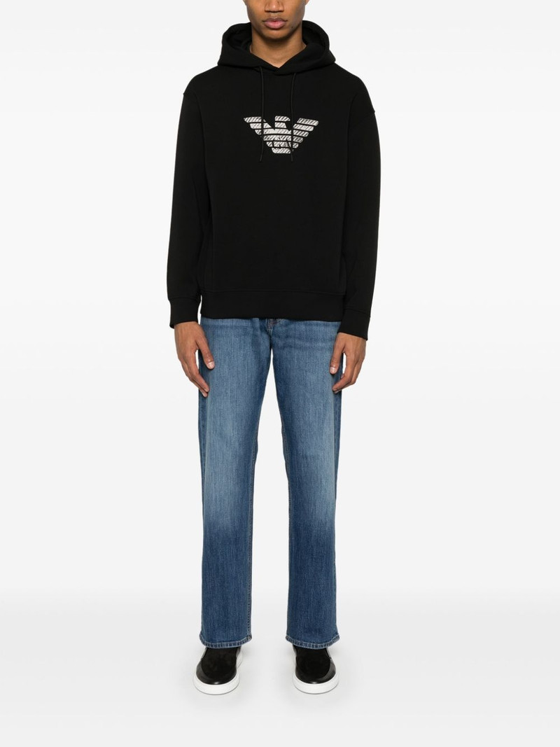 EMPORIO ARMANI logo-embroidered hoodie outlook