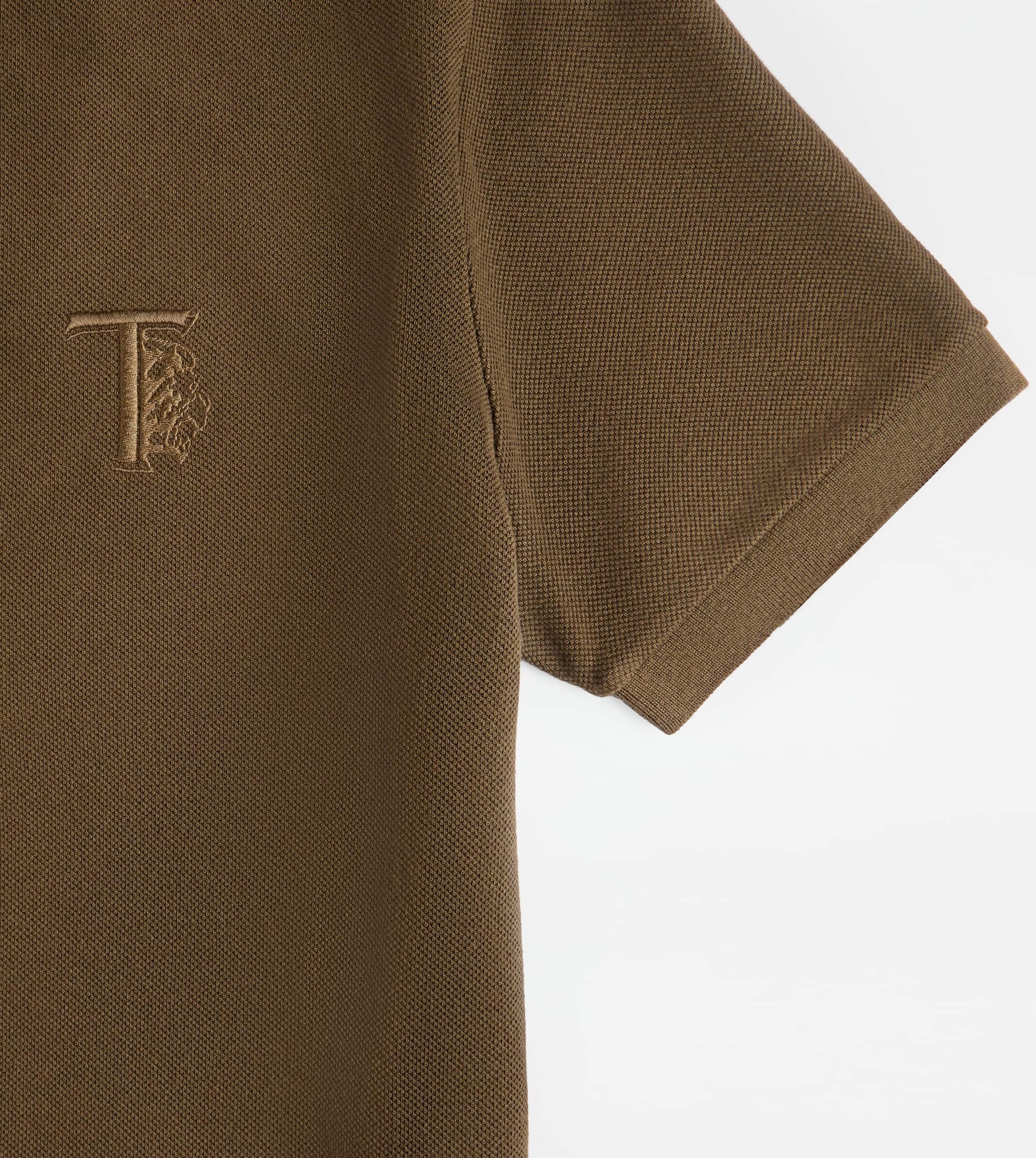 POLO SHIRT IN PIQUET - BROWN - 3