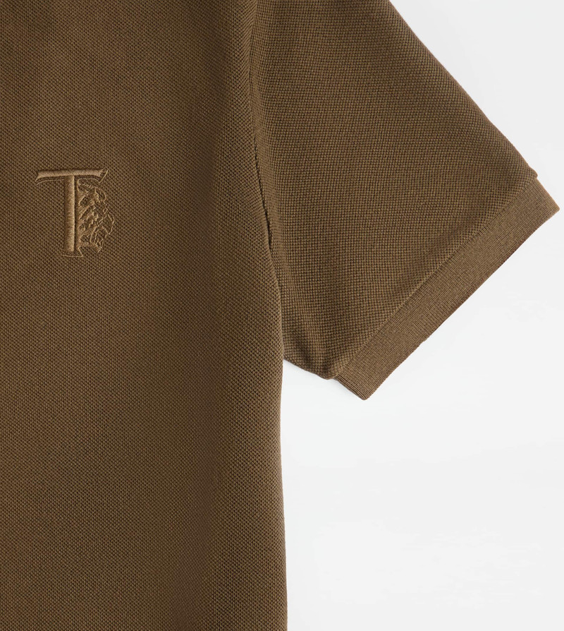 POLO SHIRT IN PIQUET - BROWN 3