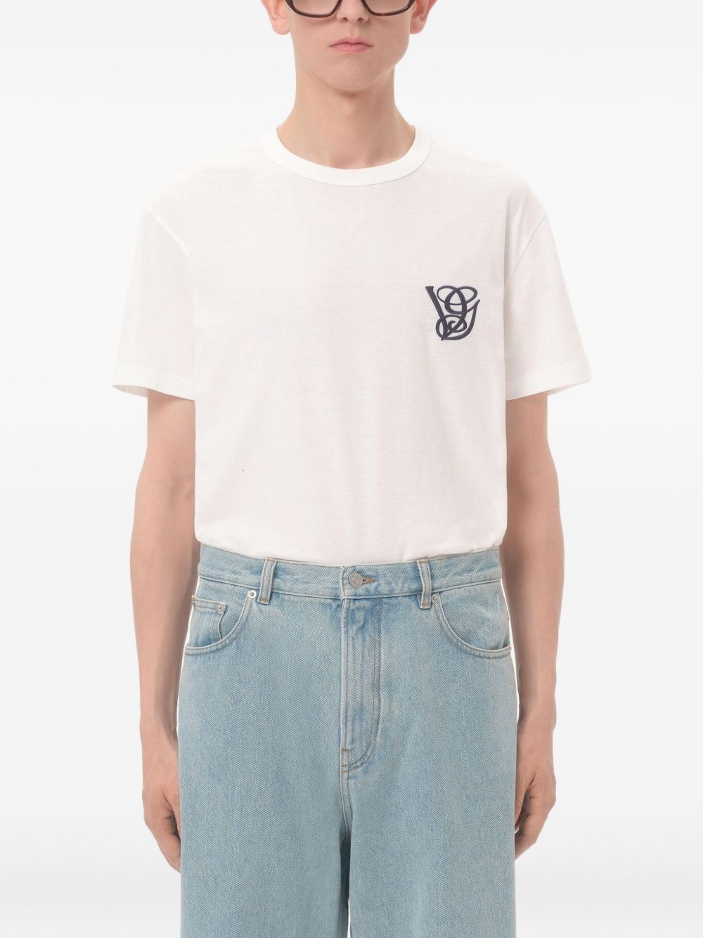 logo-embroidered crewneck t-shirt - 3