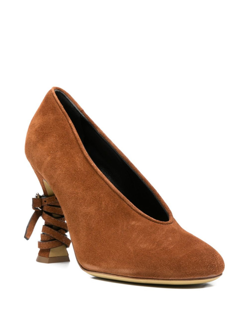 Moschino laced leather pumps outlook