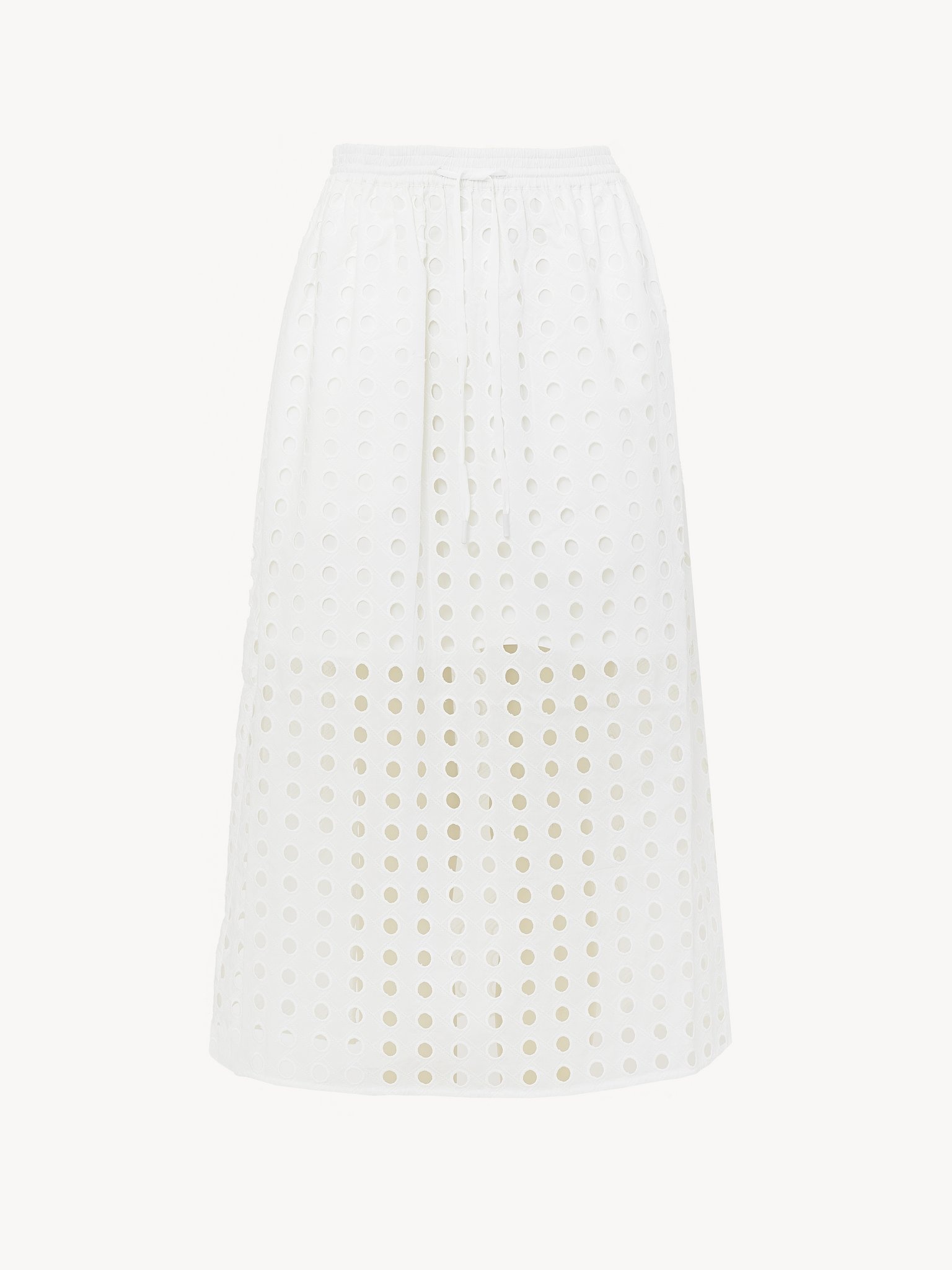 EYELET MID-LENGTH SKIRT - 4