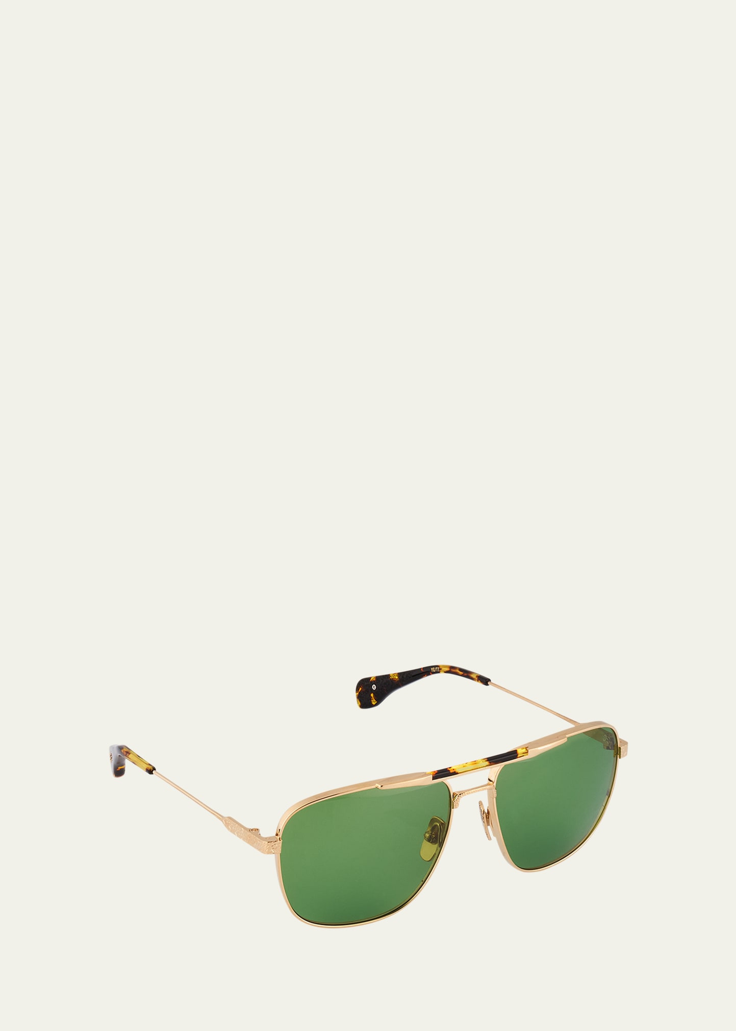 Tortoise & Golden Titanium Aviator Sunglasses - 2