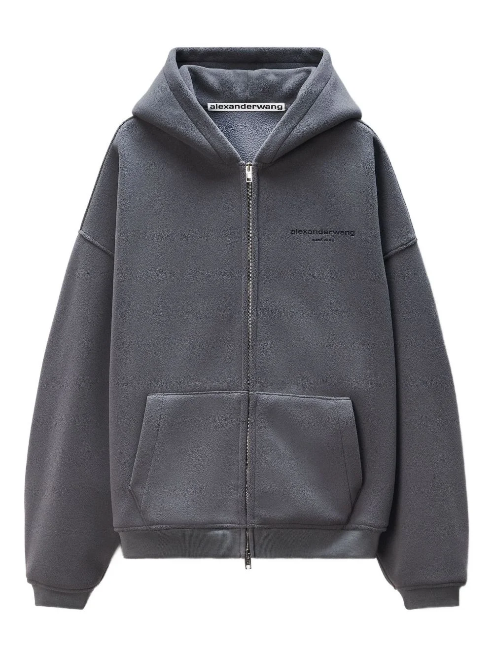 logo-detail zip-up hoodie - 1