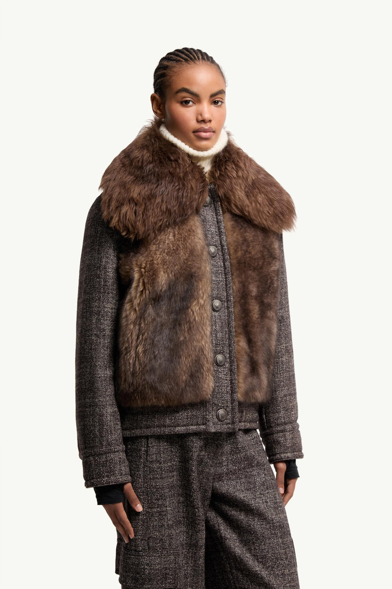 Faite Shearling & Wool Short Down Jacket 4