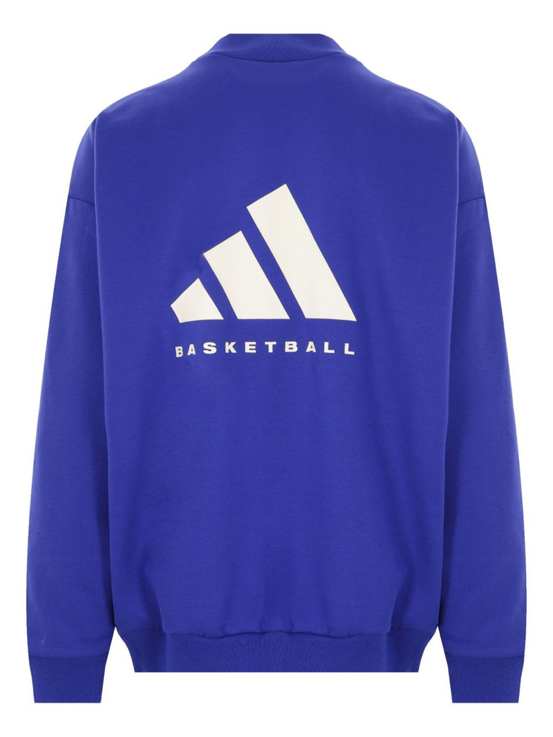 adidas basketball-logo printed sweatshirt outlook
