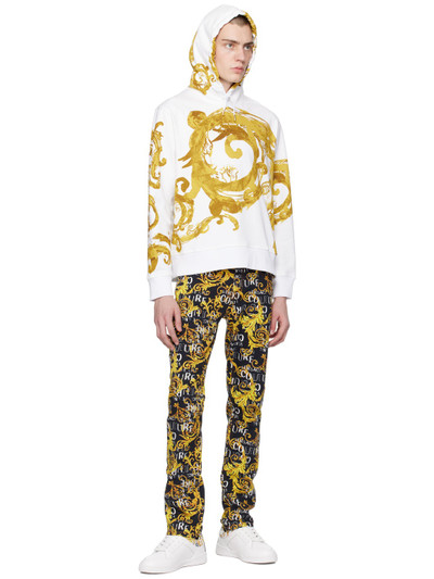 VERSACE JEANS COUTURE White & Gold Watercolor Couture Hoodie outlook