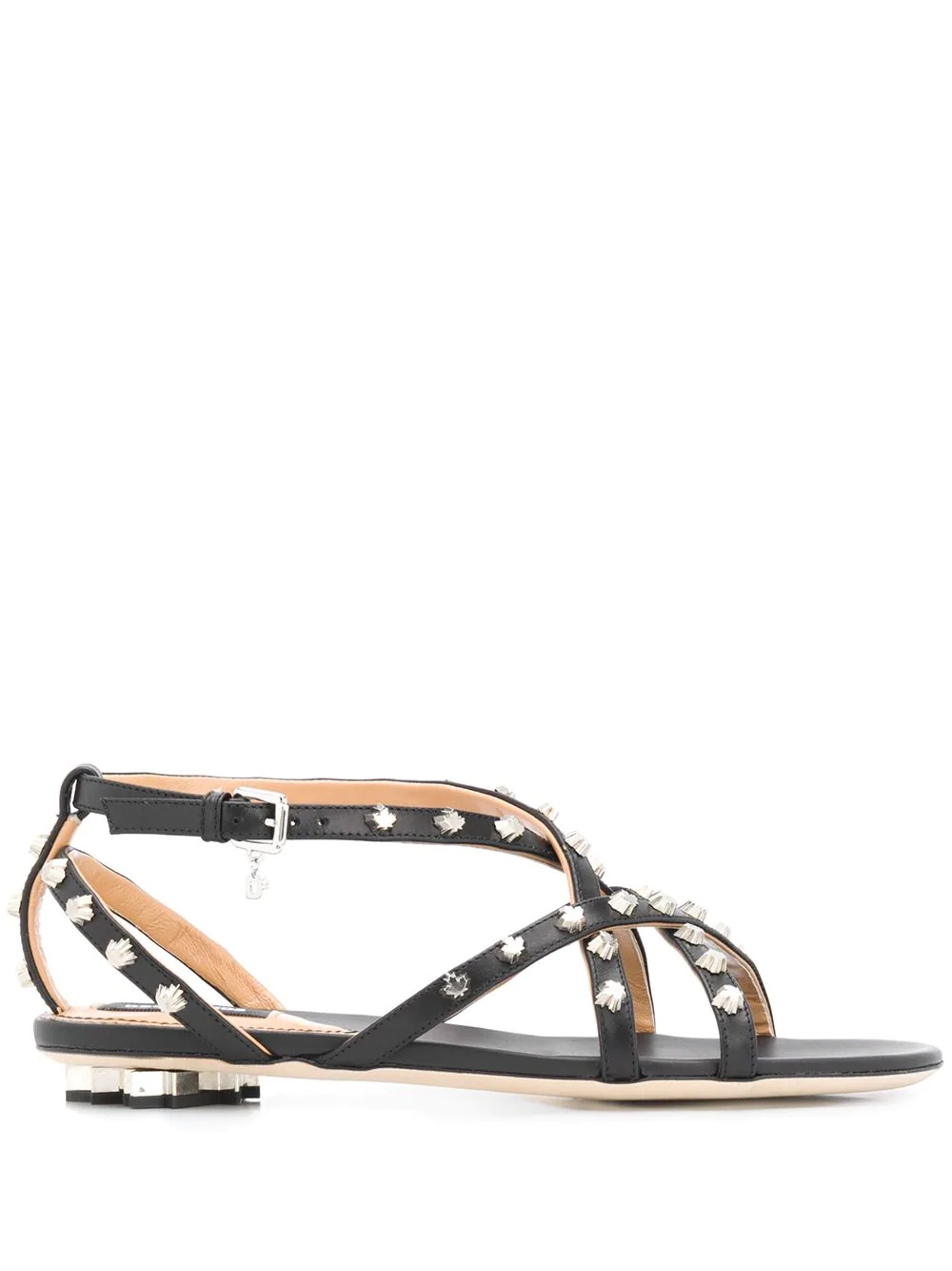 maple leaf studded flat sandals - 1