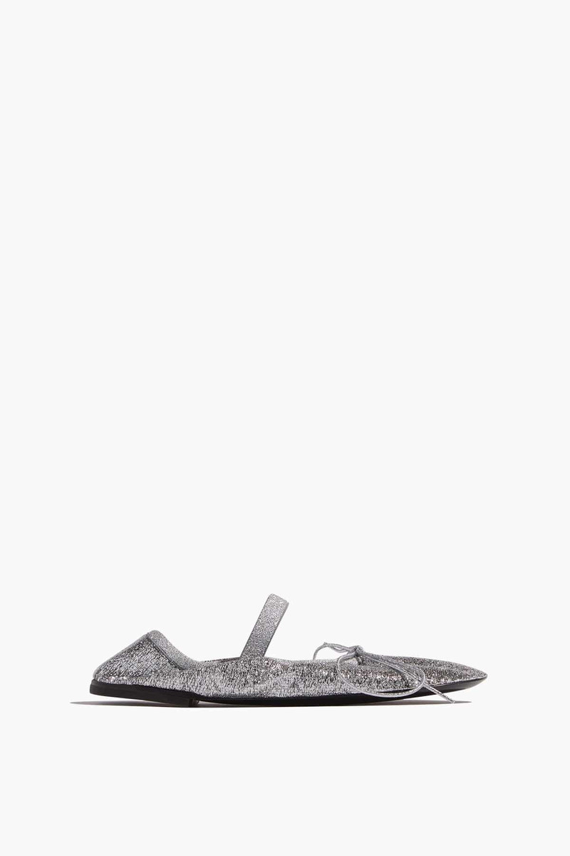 Glove Mary Jane Ballet Flats in Silver 1