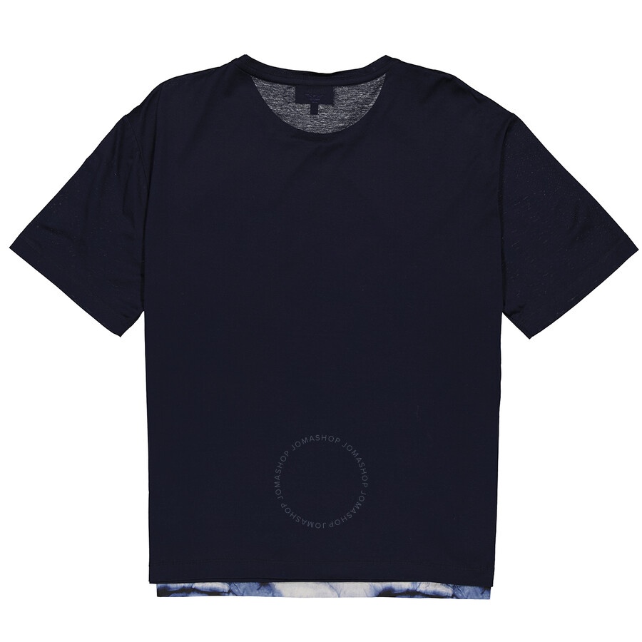 Emporio Armani Men's Abstract Print T-Shirt in Navy Blue - 2