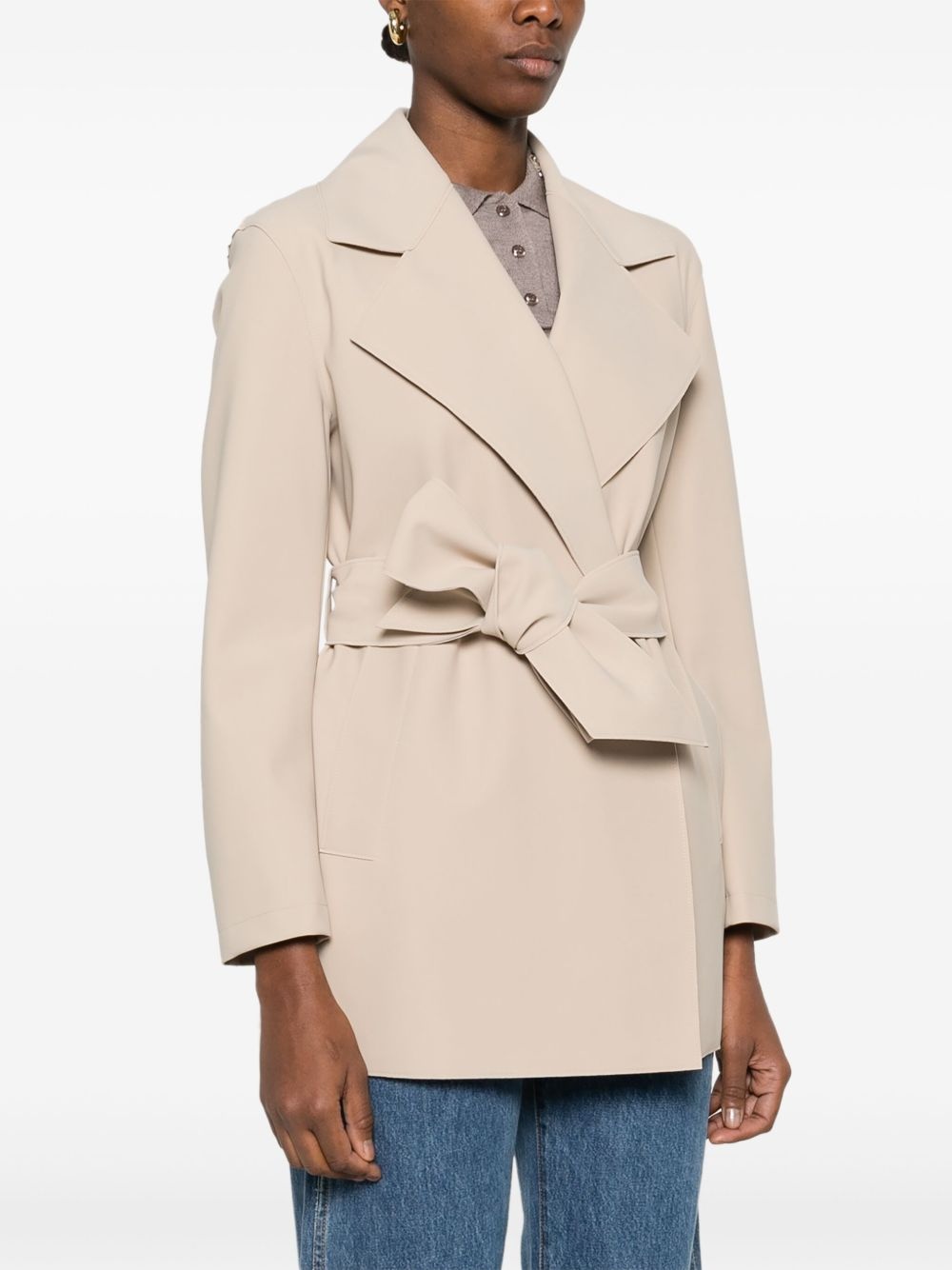 belted scuba coat - 3