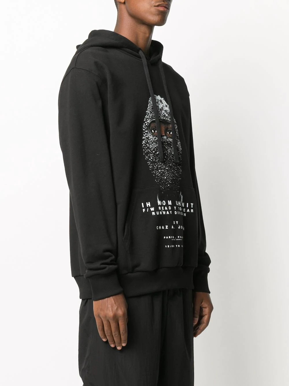 photograph print drawstring hoodie - 3