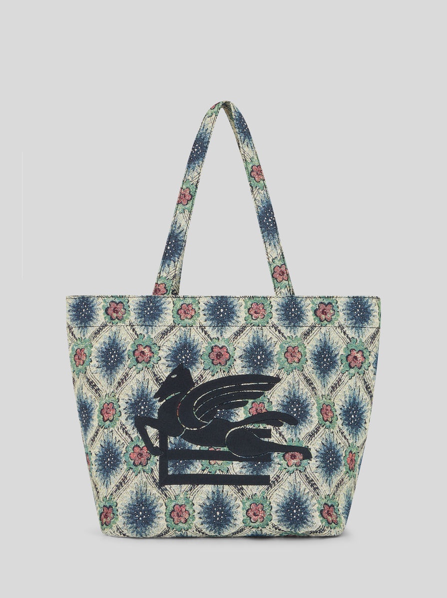 トートバッグ Etro Embroidered Canvas Medium Soft Trotter Shopping Bag Etro Embroidered Canvas Medium Soft Trotter Shopping Bag Etro