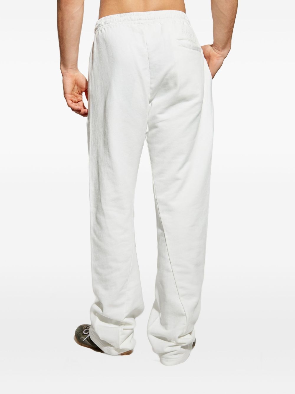 elasticated-waistband cotton track pants - 4