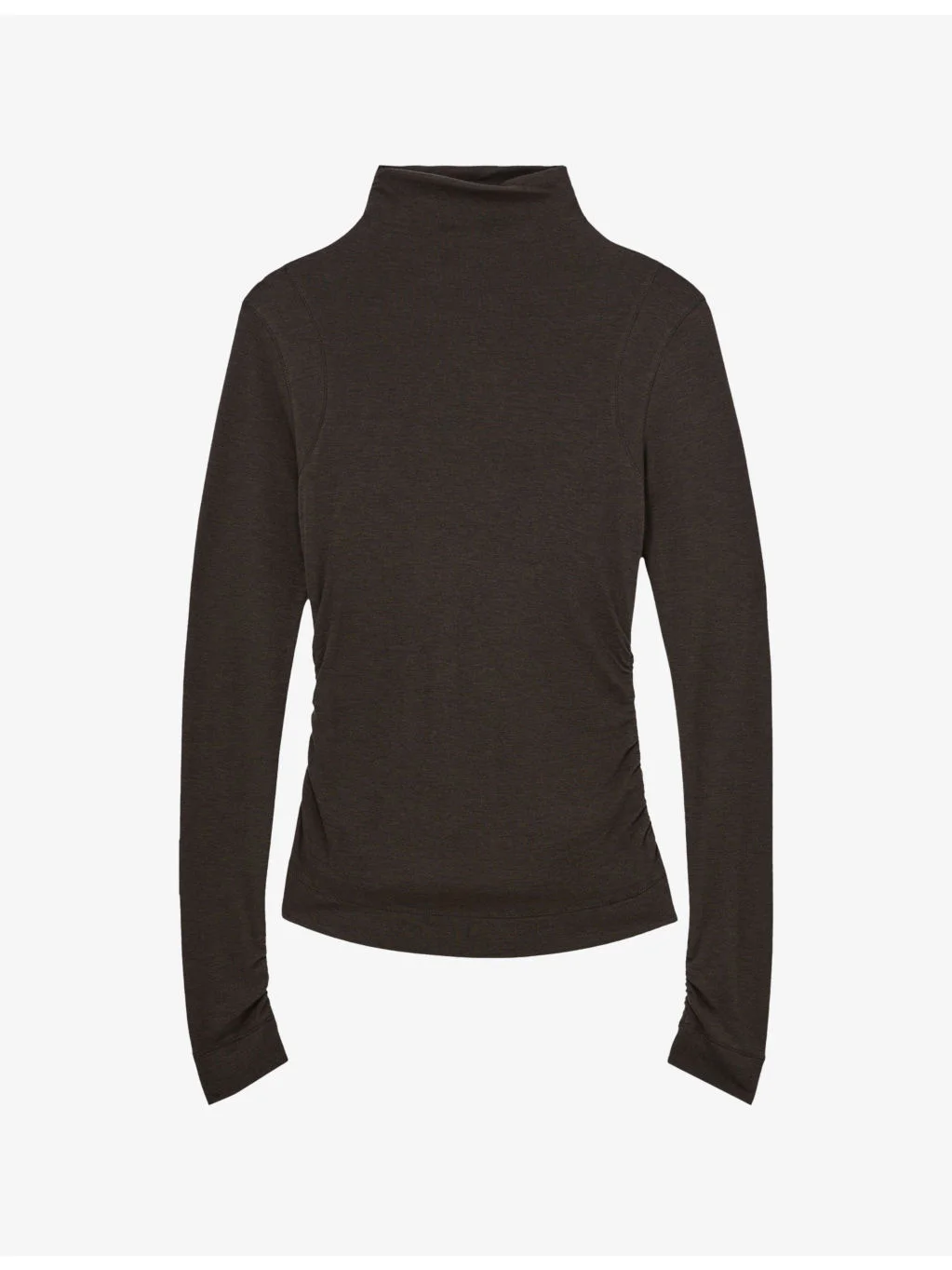 Heidi Mock-Neck Stretch Wool-Blend Top - 1