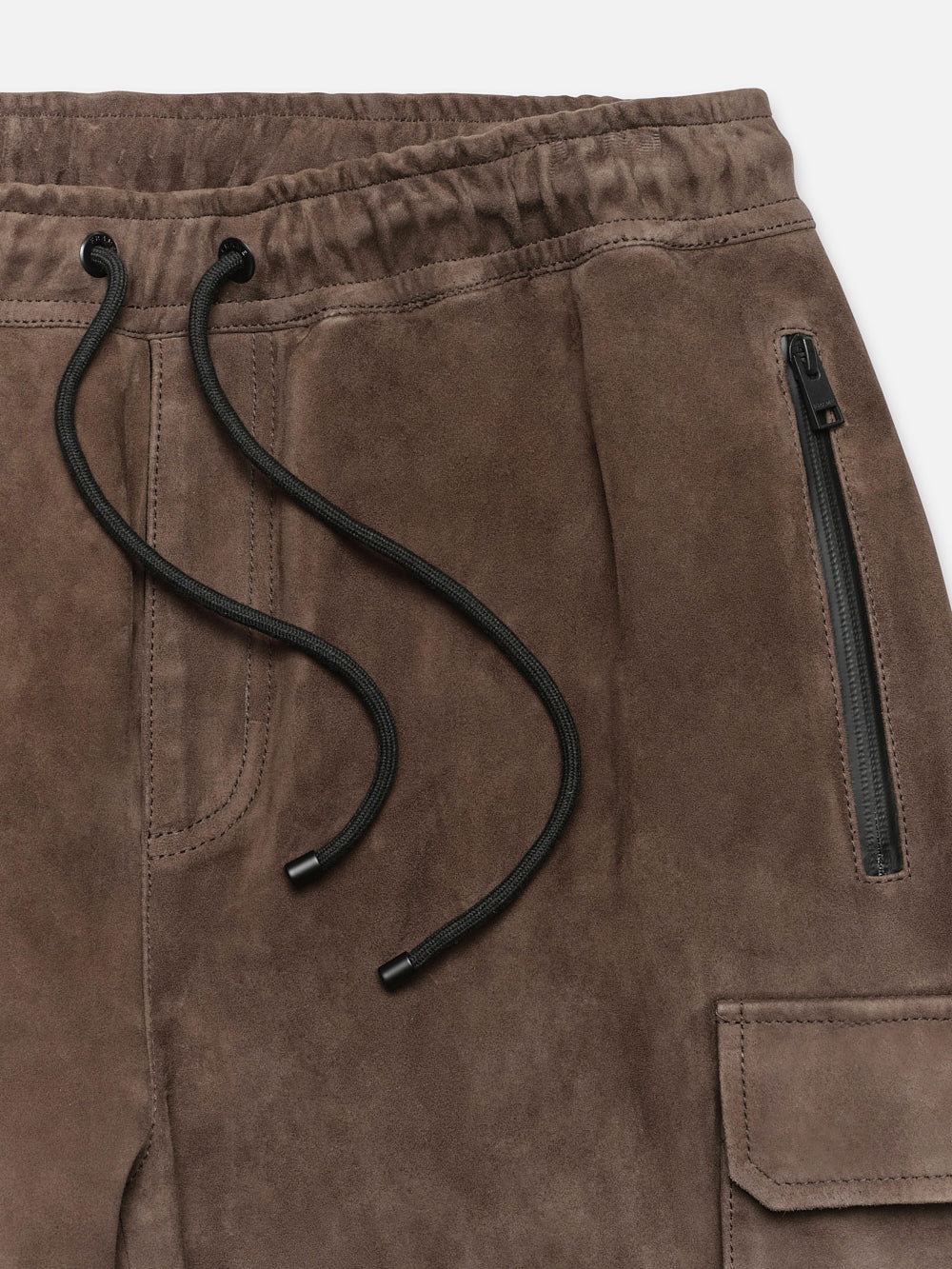 Suede Cargo Jogger in Dark Wood - 2