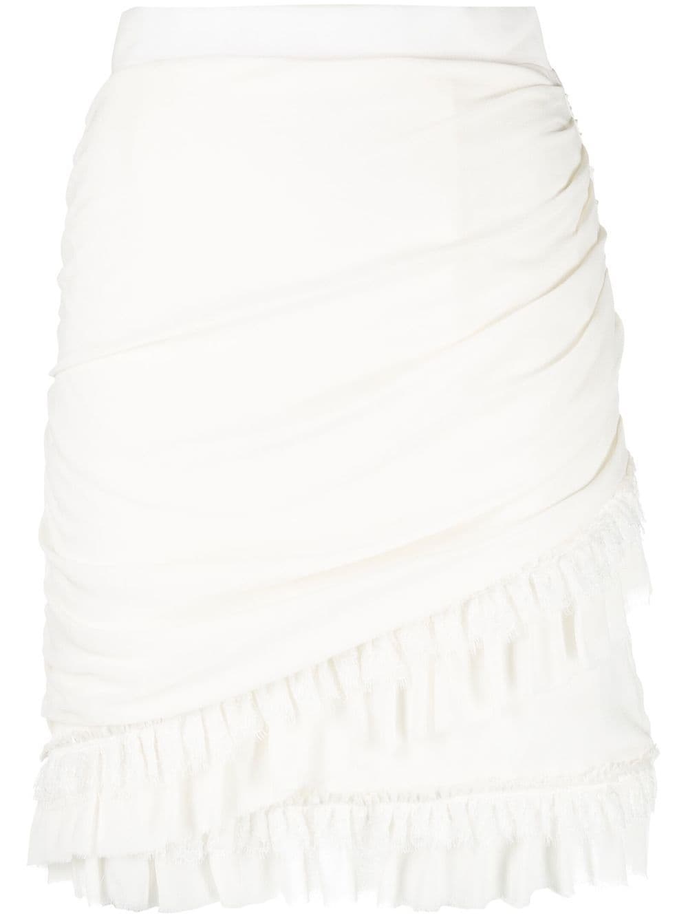 ruffled-trim gathered miniskirt - 1