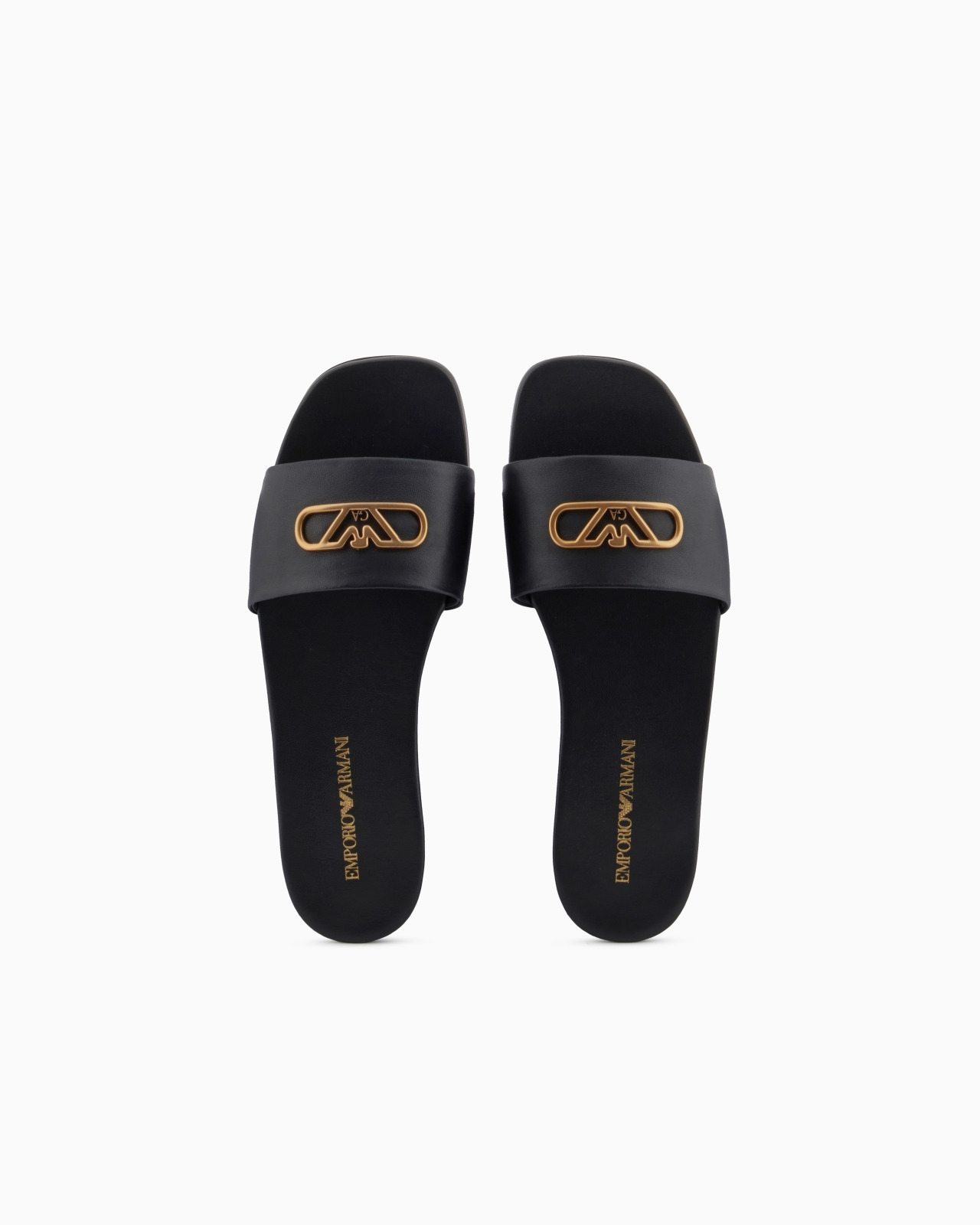 NAPPA-LEATHER SANDALS WITH EAGLE PLATE - 3