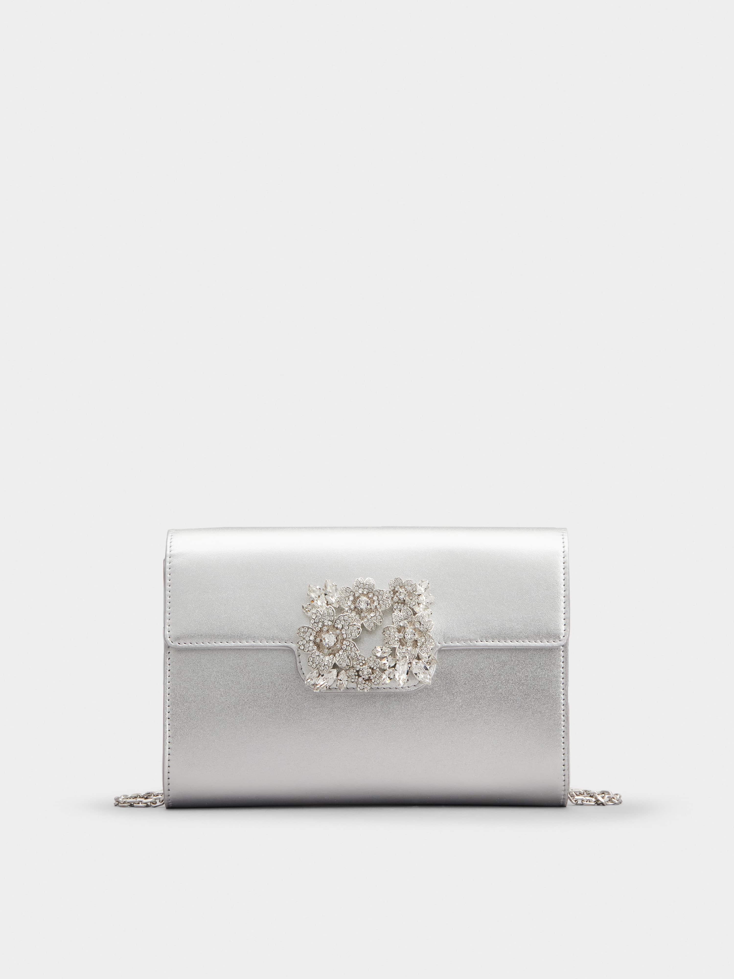 RV Bouquet Strass Buckle Mini Clutch in Leather - 1