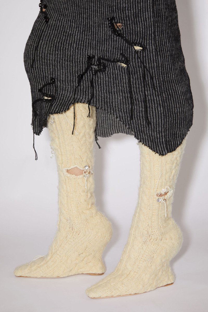 Asymmetric distressed skirt - Anthracite grey 5