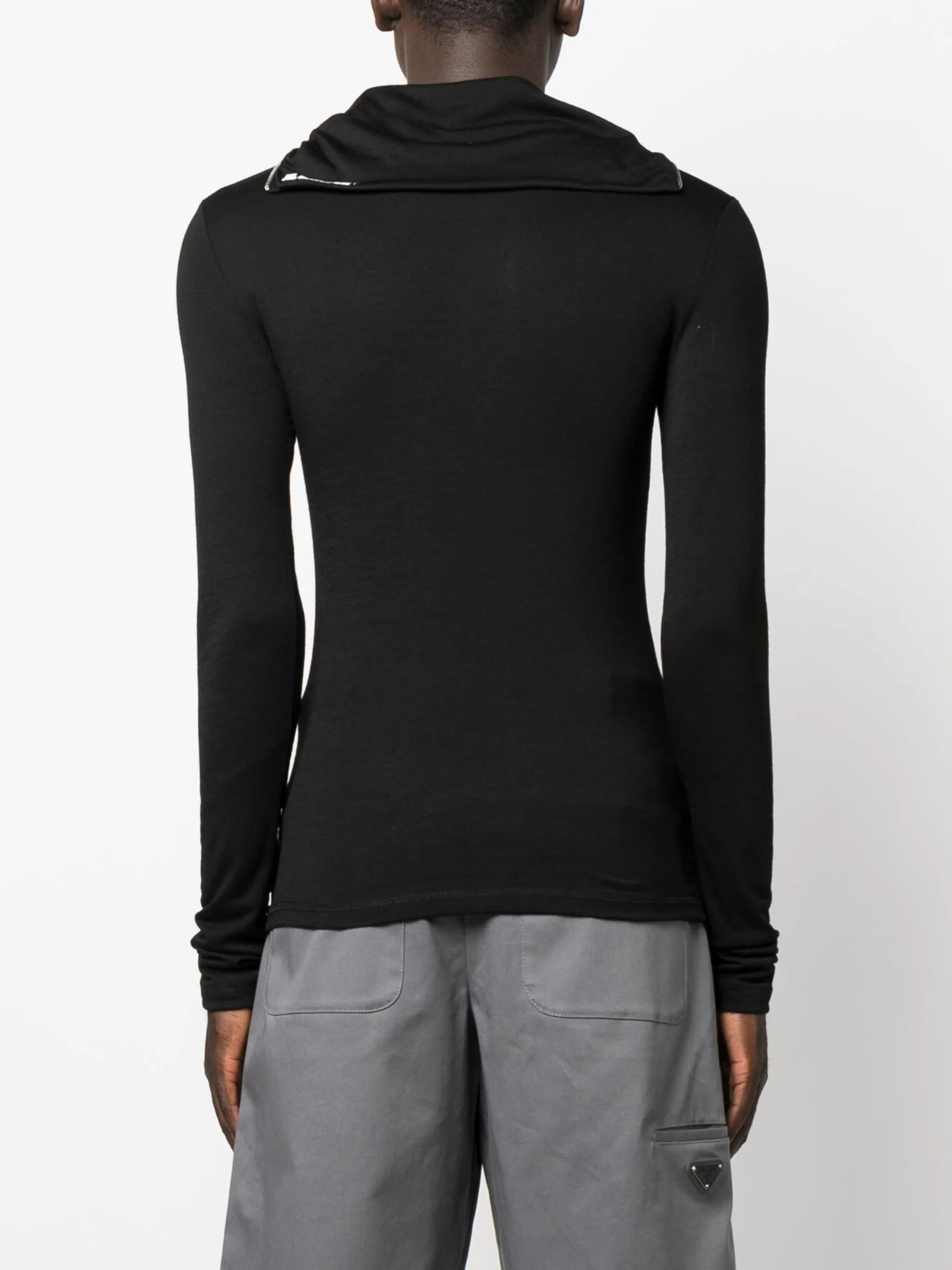 logo-print zip-detail T-shirt - 4