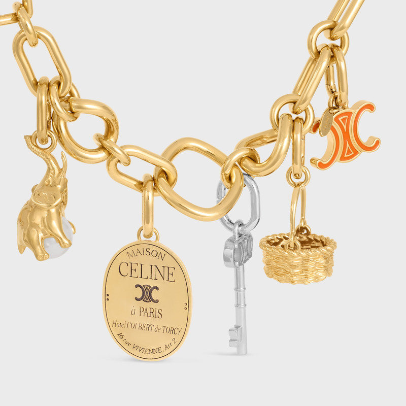 CELINE Celine Charms Triomphe in Enamel and Brass with Gold Finish outlook