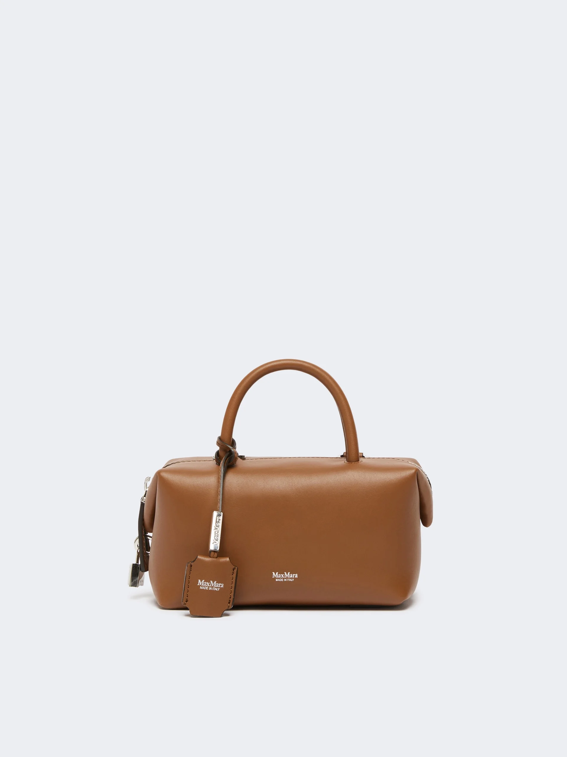 HOLDALLS Small natural leather bowler bag - AMBER BROWN - 1