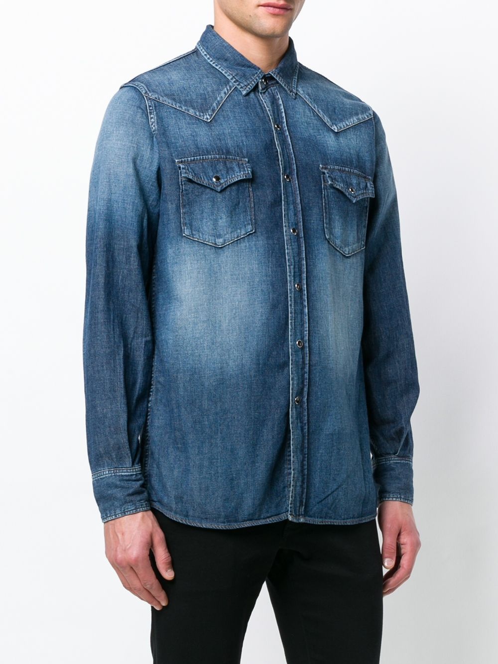 faded Western denim shirt - 3