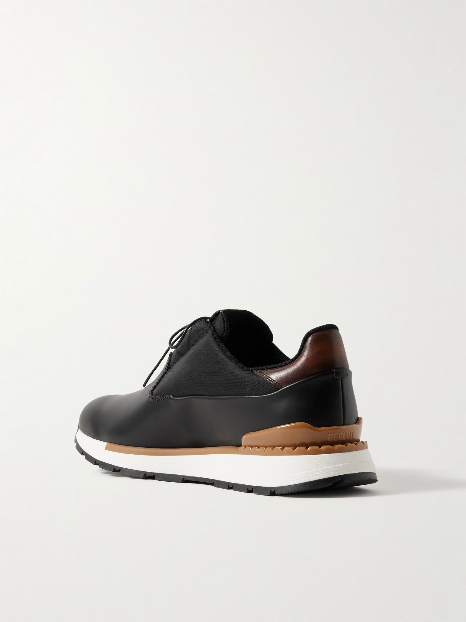 Fast Track Torino Leather and Shell Sneakers Black - 4