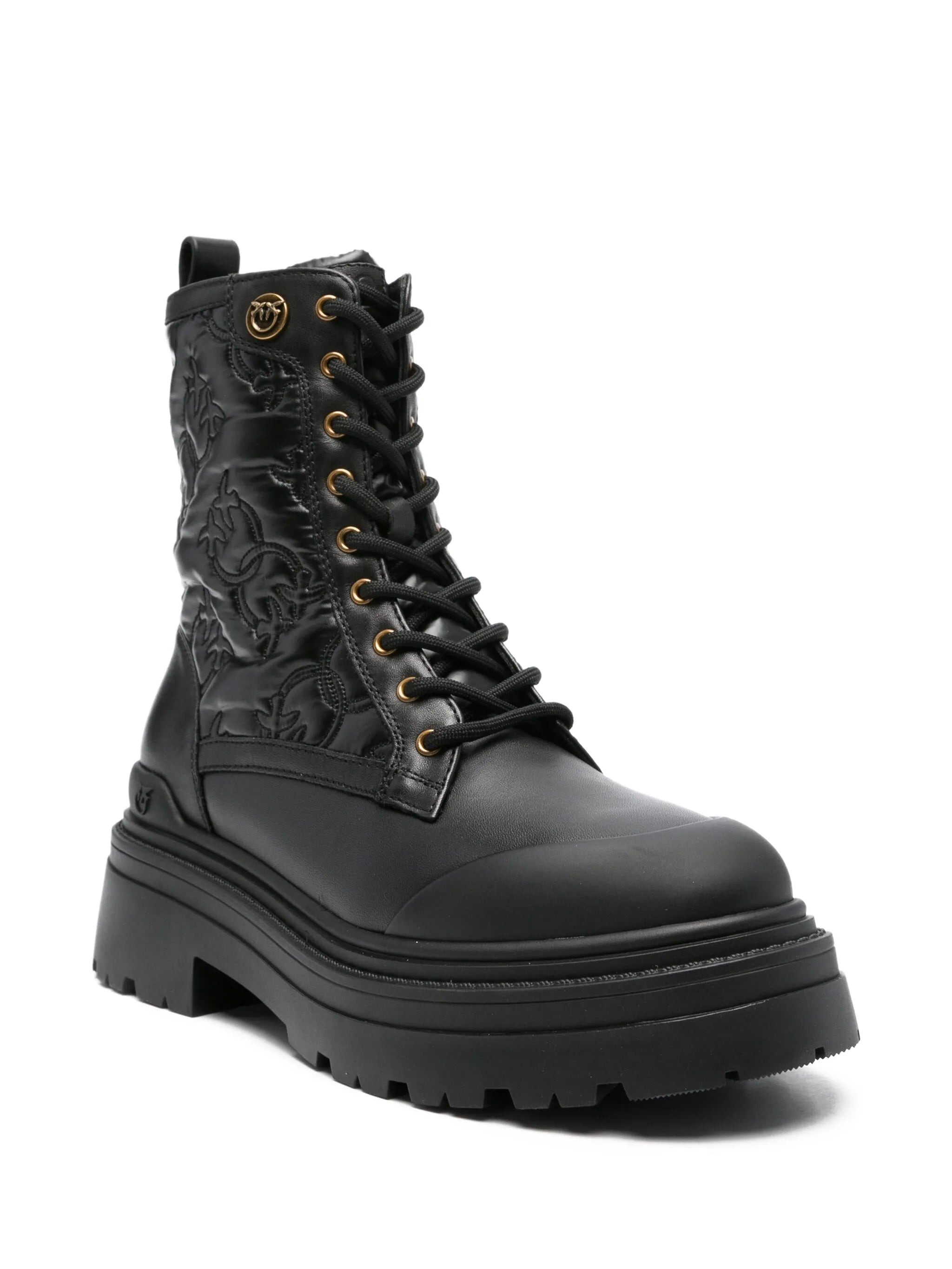 Pinko 50mm Quilted Lace-up Boots - 3
