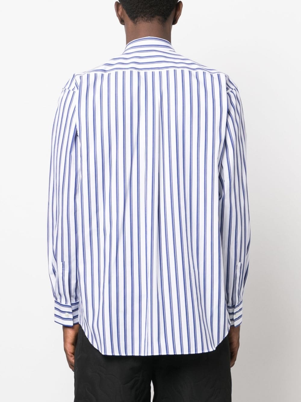 striped long-sleeve cotton shirt - 4