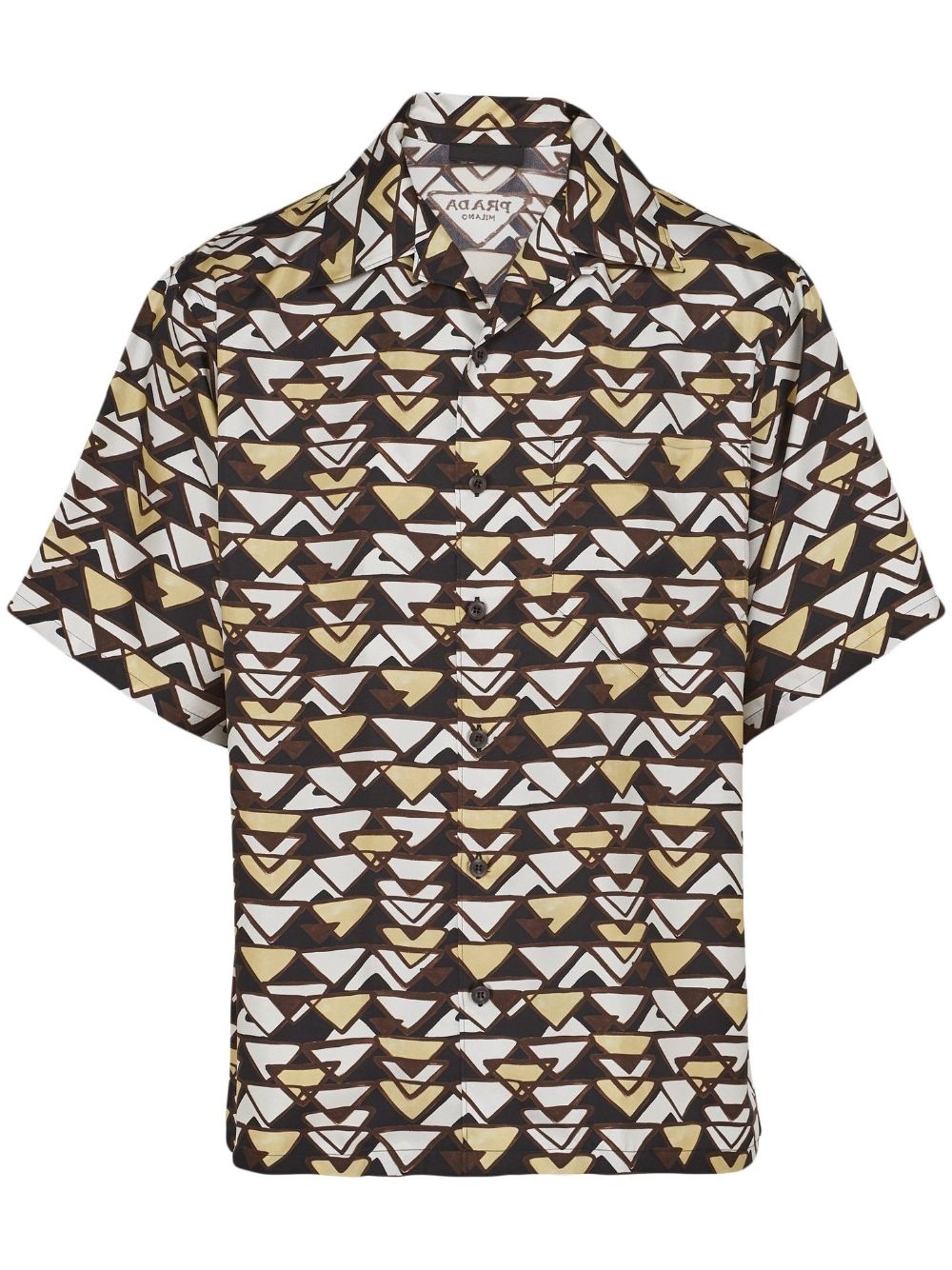 triangle-print silk shirt - 1