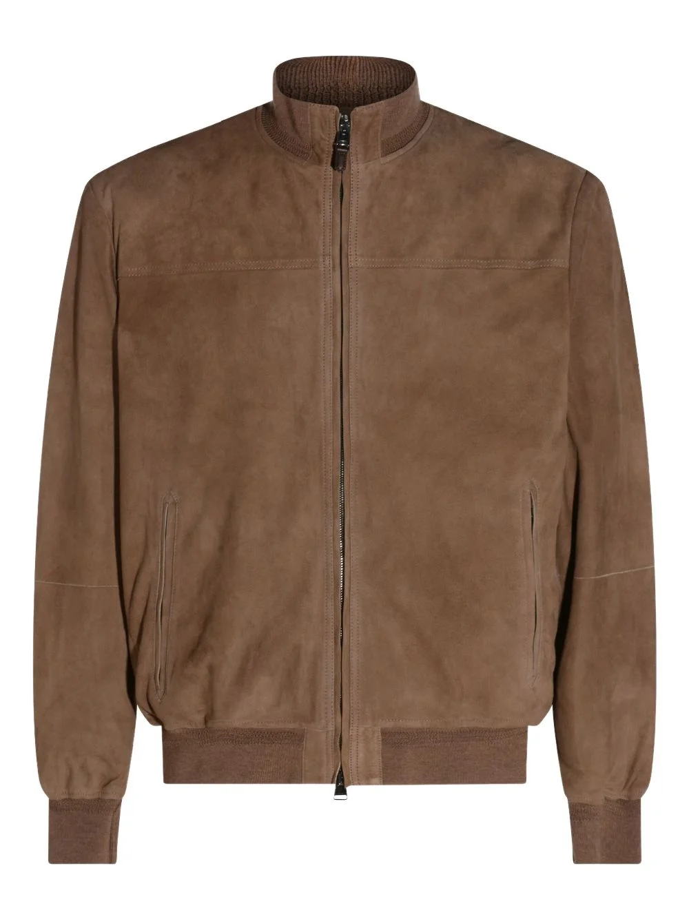 zip-up suede jacket - 1