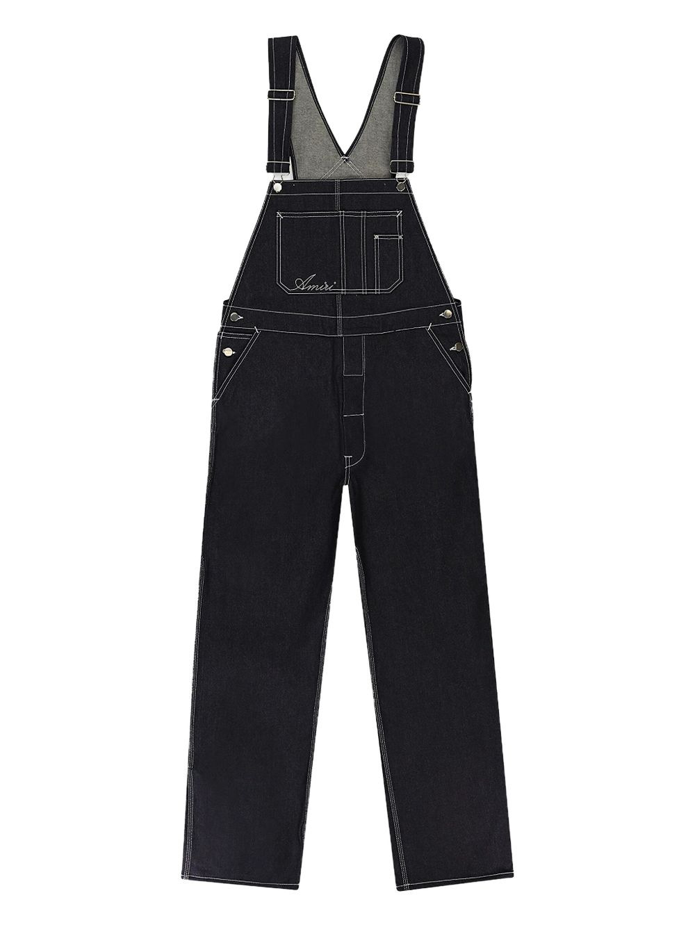 topstitch denim overalls - 1