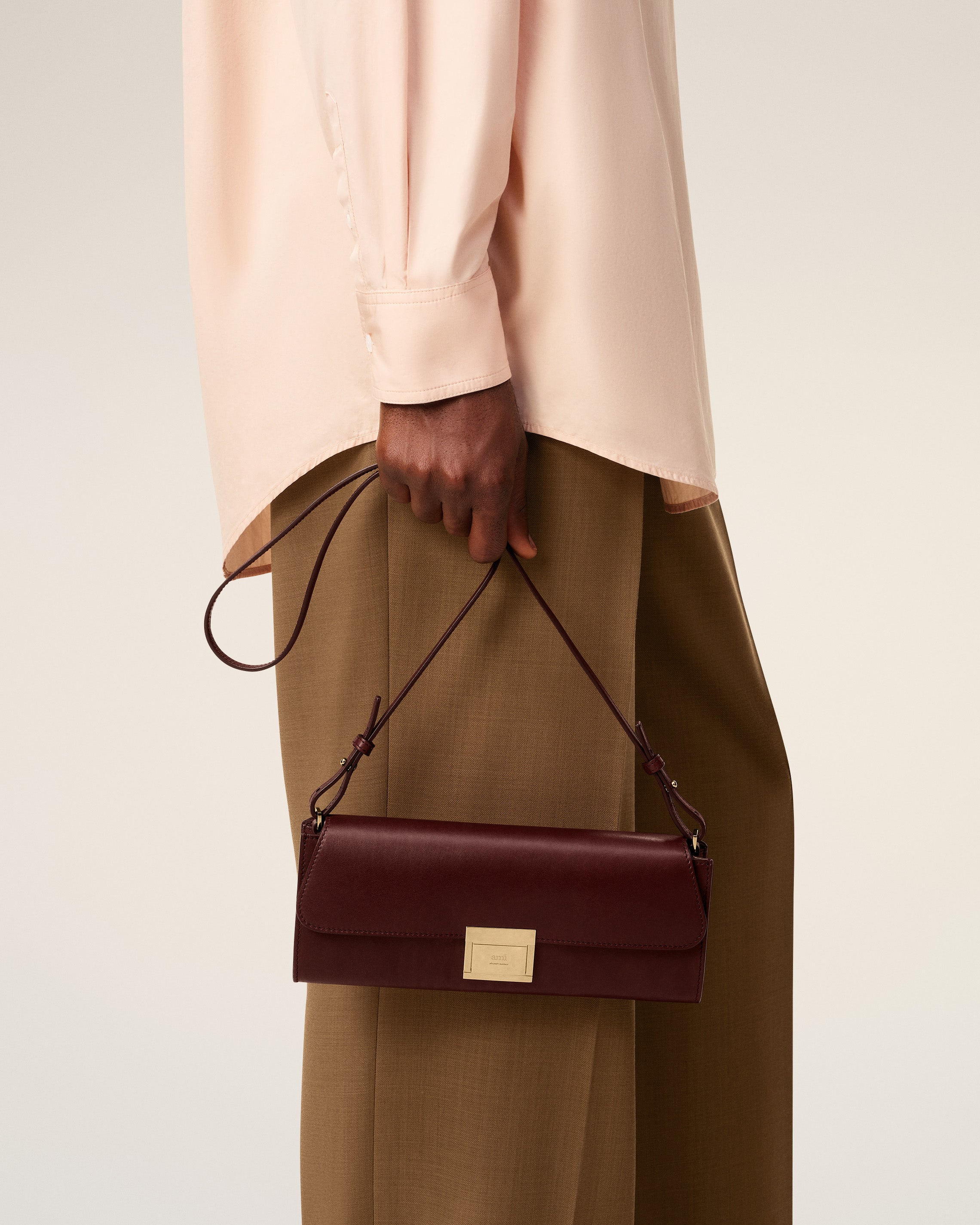 BURGUNDY SMOOTH LEATHER MIMI POUCH - 2