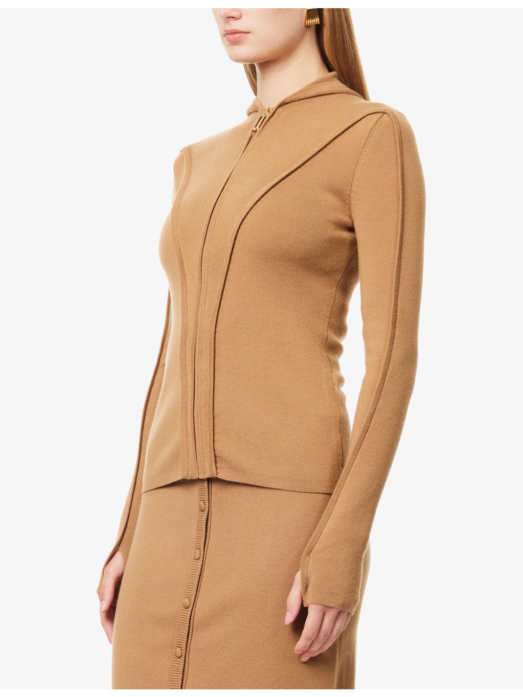 Hooded Rib-Trim Knitted Merino Wool-Blend Top - 3