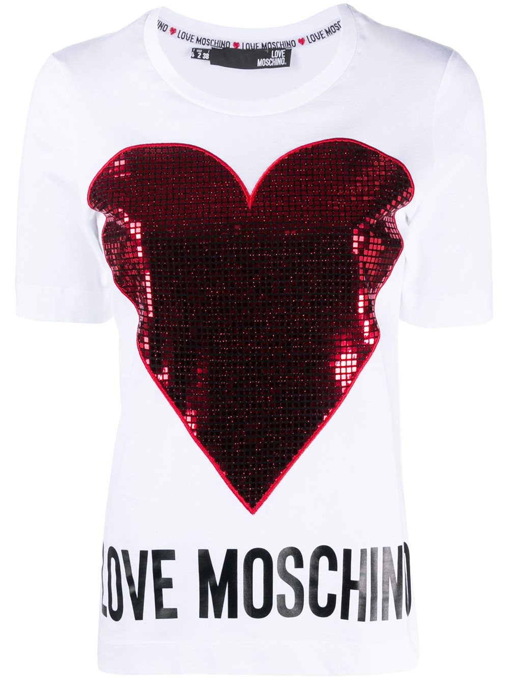 logo heart print T-shirt - 1