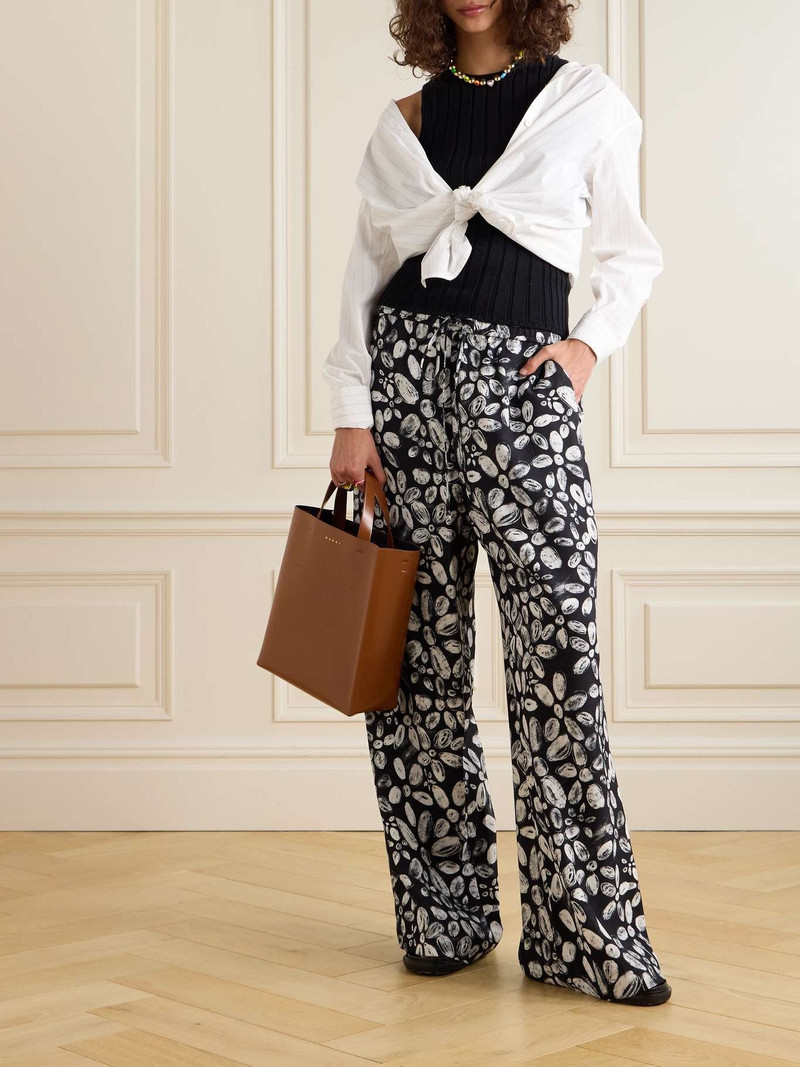 Marni Printed crepe straight-leg pants outlook