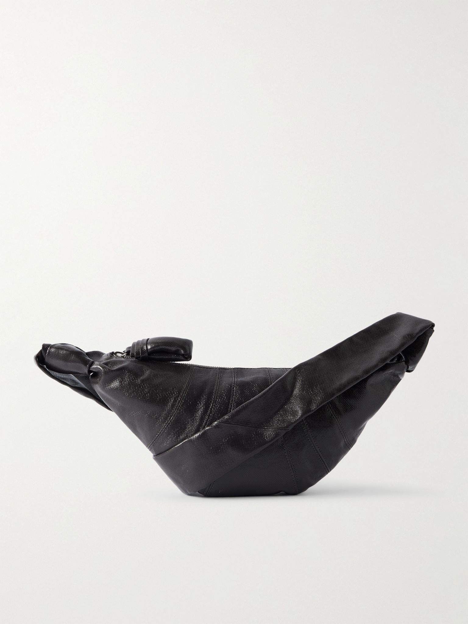 Croissant Small Coated-Cotton Messenger Bag Black - 1