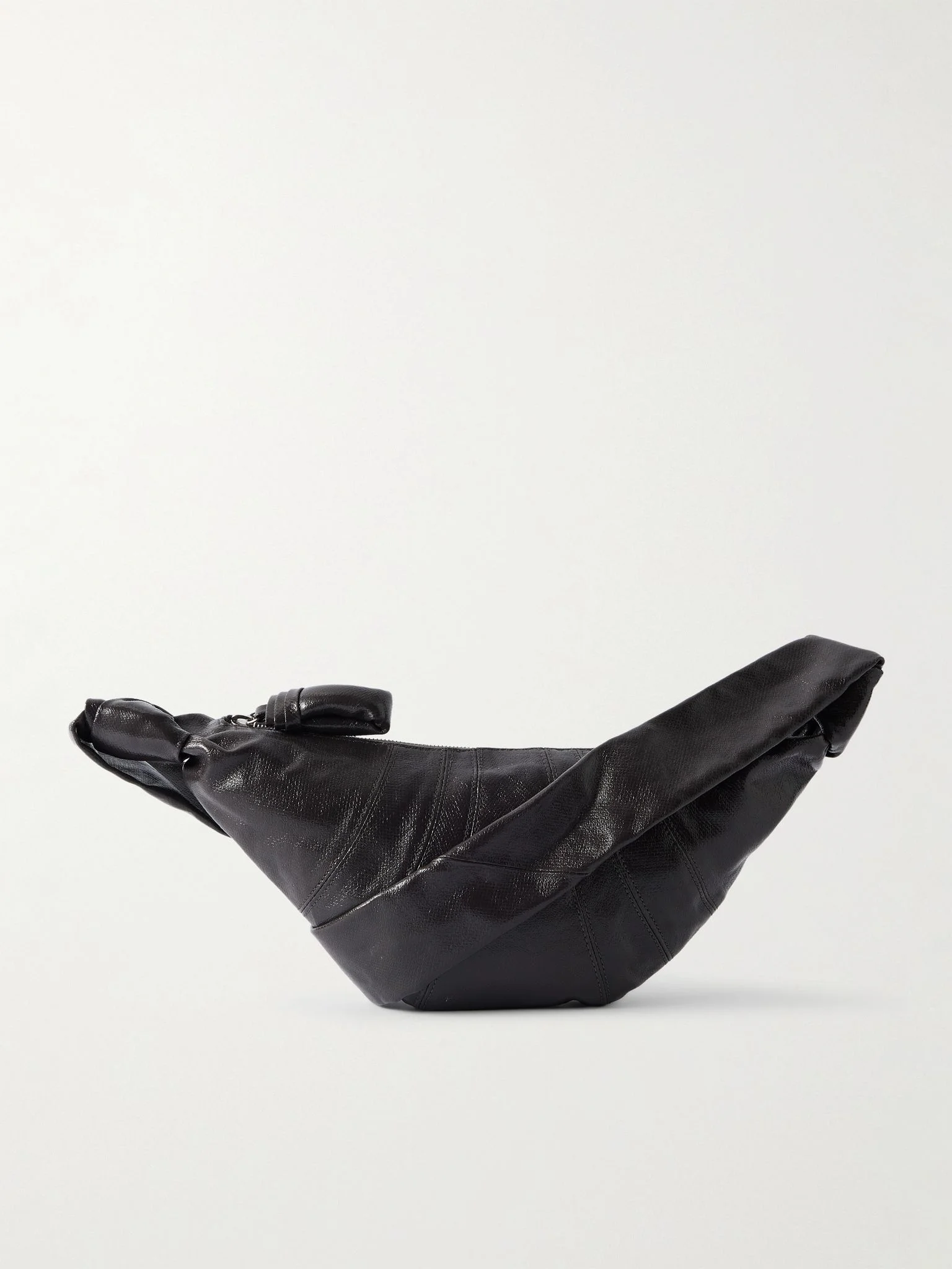 Croissant Small Coated-Cotton Messenger Bag Black - 1